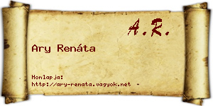 Ary Renáta névjegykártya